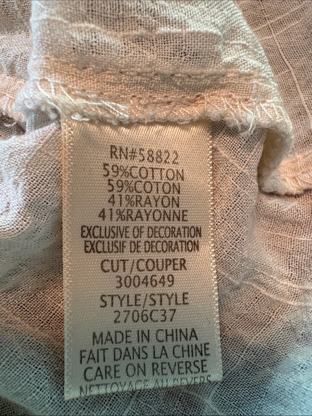 Max Studio Cream Boho Crochet Lace-Trim Peasant Blouse - Women's Top Size Small - Picture 10 of 11